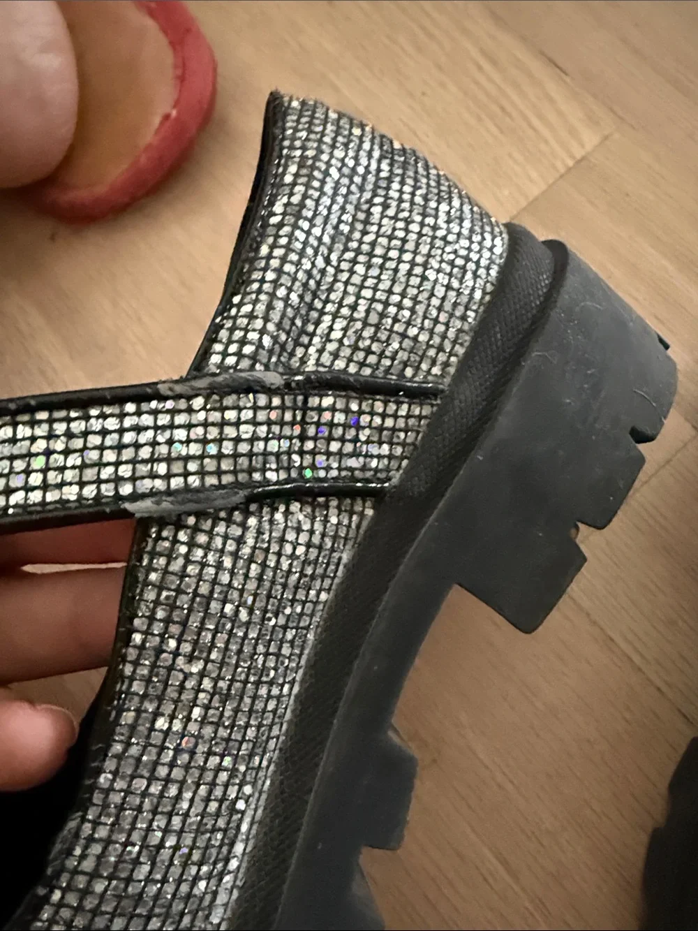 Steve Madden Kids Metallic Silver T-Strap Mary Jane Shoes